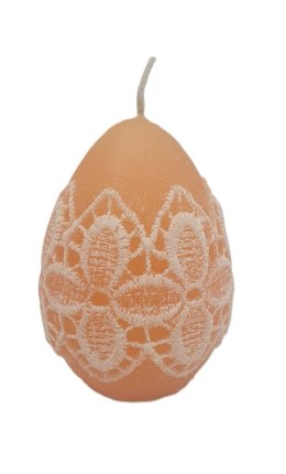 Świeca jajko koronka żółte 63 / 82 mm