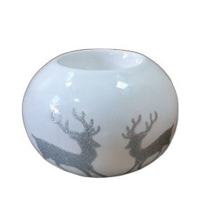 Świecznik ceramiczny na tea light KULA RENIFER 10x9cm | RC1838-31
