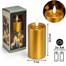 Świeczka led na baterie 2 x LR6/AA wzór Kamień 7x12,5cm. A7097