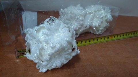 Bombka w kloszu 3szt. BIAŁA BROKAT | WAD7572